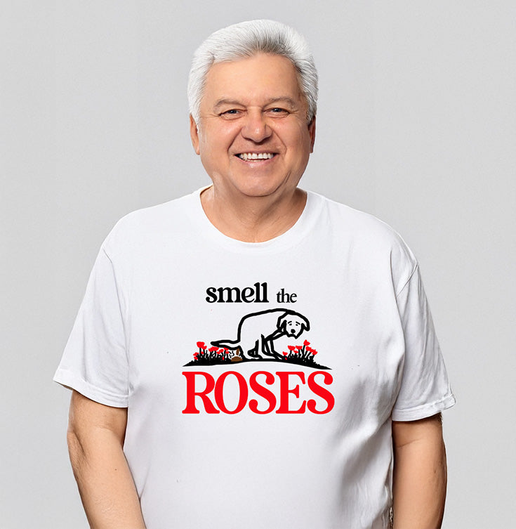 Smell The Roses White Tee